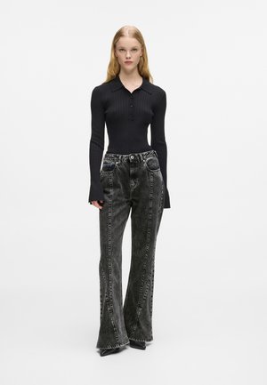 Flared jeans - stone washed black