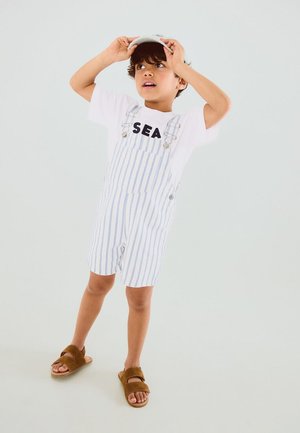 Mango Kids BABY - Kavbojke z naramnicami - off white