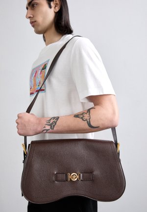 Versace SHOULDER BAG - Bandolera - dark brown/gold-coloured
