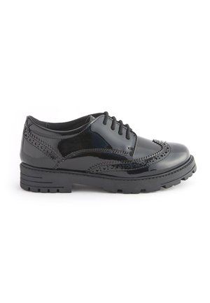 SCHOOL CHUNKY BROGUES WIDE FIT G - Nauhakengät - black patent