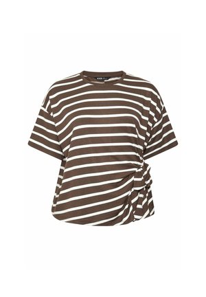 Yours Clothing, PLUS SIZE CASUAL TOPS - Camiseta estampada - chocolate