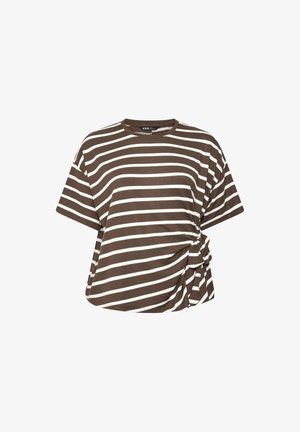Yours Clothing, PLUS SIZE CASUAL TOPS - T-shirt con stampa - chocolate