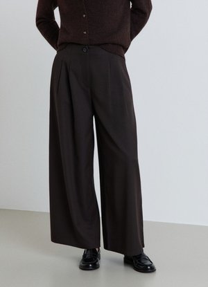 Calliope, PANTALONE LUNGO TINTA UNITA - Pantaloni - marrone scuro