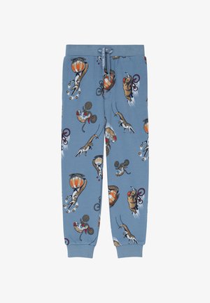 JOGGING MIT ANGEDEUTETEM TUNNELZUG UND ALL-OVER-PRINT - Donji dijelovi trenirke - hellblau