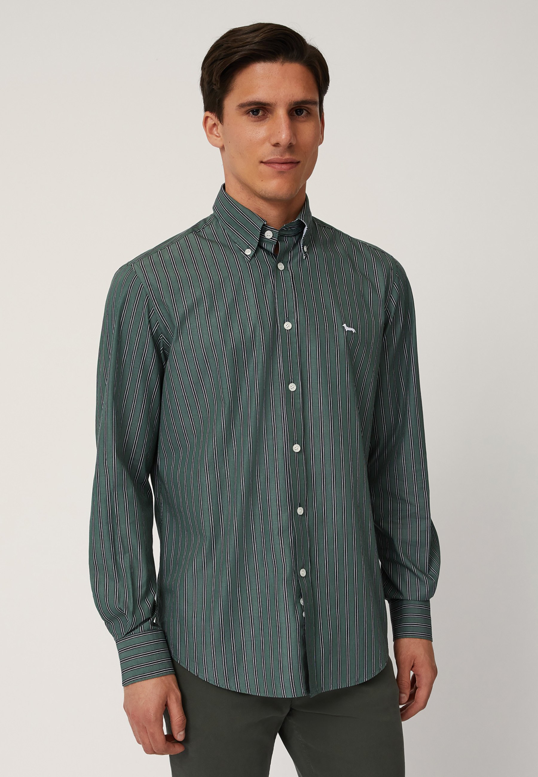 Harmont Blaine A RIGHE Camicia verde