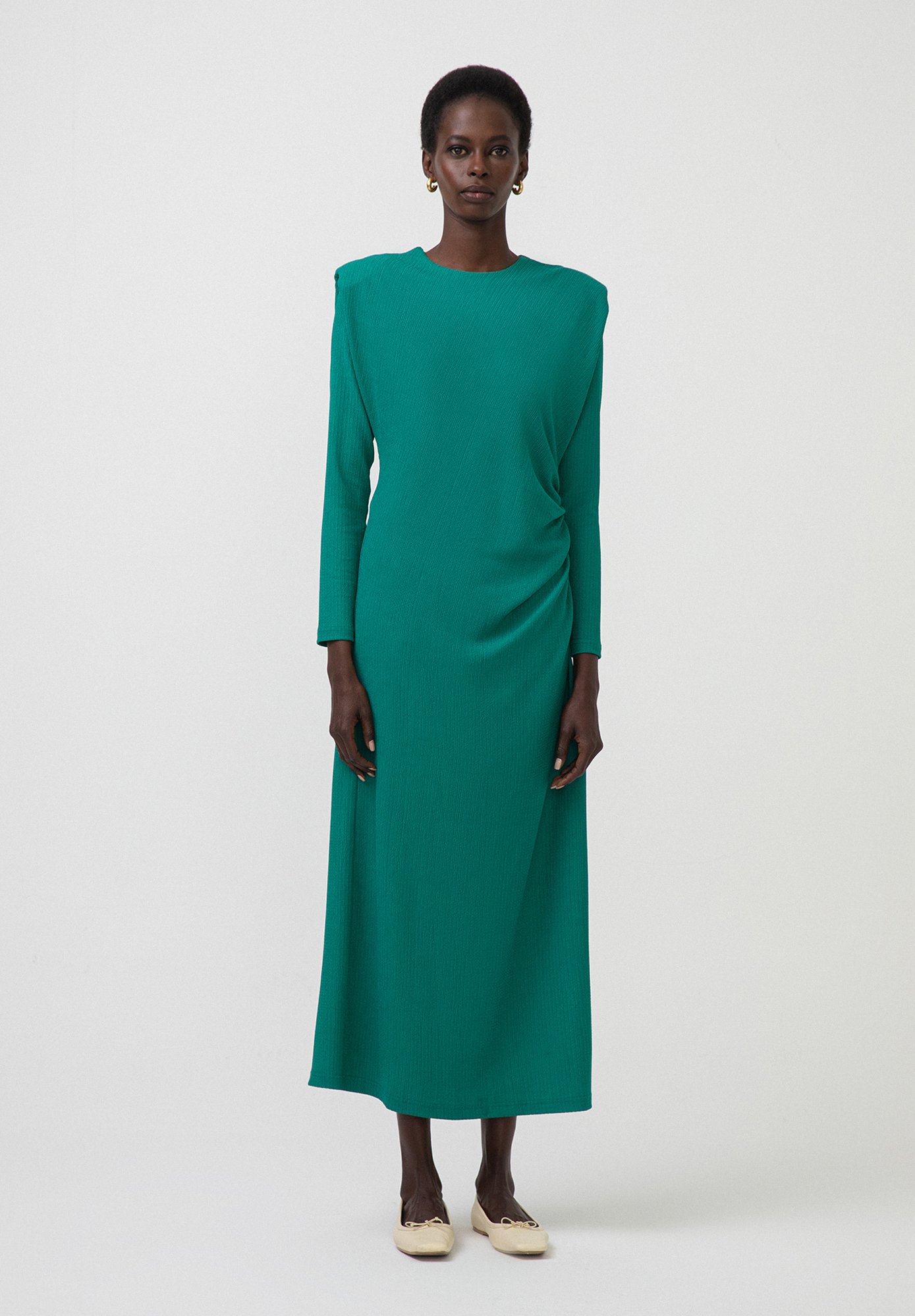 green shoulder pad dress Aoife Cut Out Bodycon Dress with Shoulder Pads main image 1