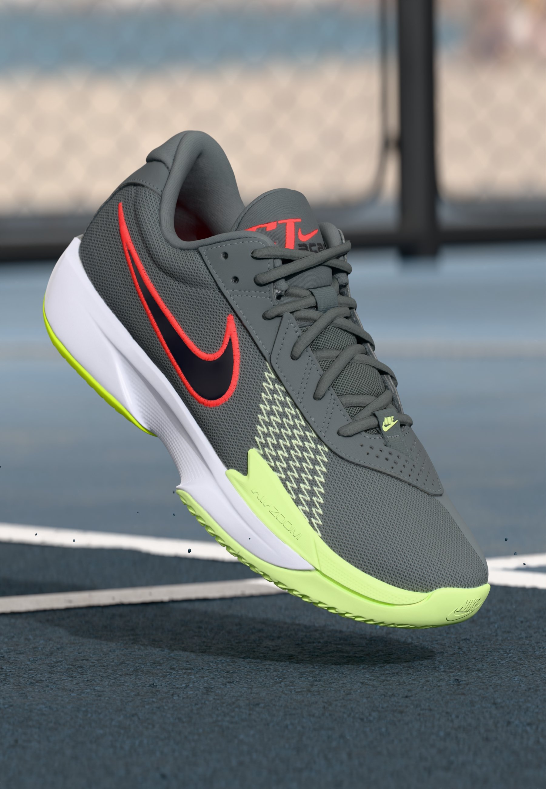 Nike Basketball Shoes - Gray & Neon Green Nike Book 1 AM Neon Mens Lifestyle Shoes Light Smoke Grey  main image 3