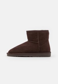 LEATHER  - Korte laarzen - dark brown