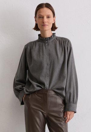 RUFFLES AT COLLAR LONG SLEEVE STRIPES - Hemdbluse - multi/rocky grey melange