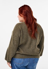 Zizzi Kardigán - dusky green mel.