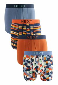 Unselected, navy blue orange spot stripe