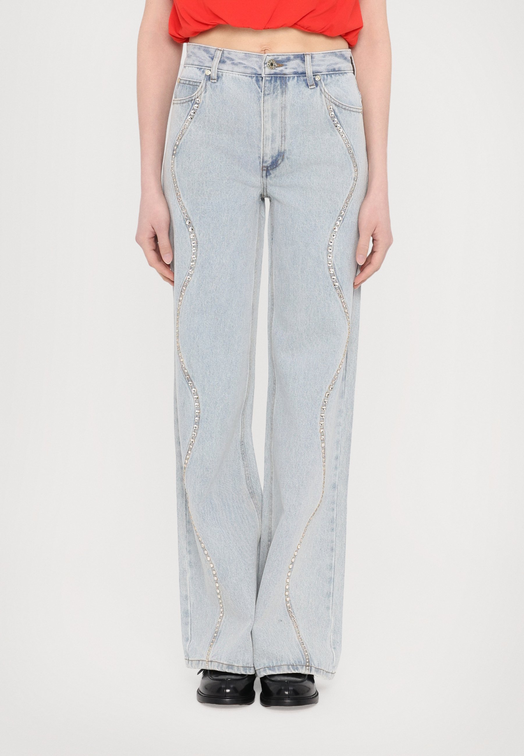 Jean Droit Sandro - Bleu Brut - Taille W30/40fr - 100% Coton - Occasion Très Bon état