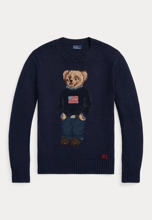 Polo Ralph Lauren, POLO BEAR COTTON LINEN SWEATER - Пуловер - navy