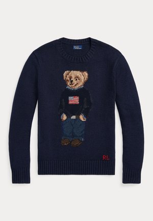 Polo Ralph Lauren, POLO BEAR COTTON LINEN SWEATER - Пуловер - navy