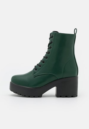 VEGAN GIN - Platform ankle boots - khaki