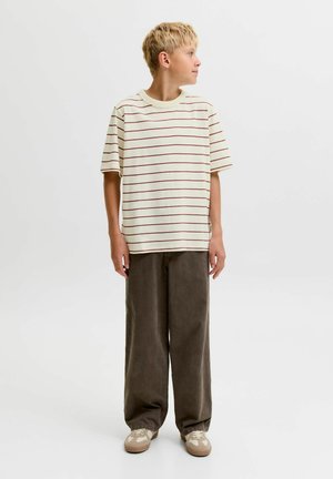 Jack & Jones Junior, T-SHIRT STRIPED T-SHIRT JUNIOR - Tricou cu imprimeu - antique white