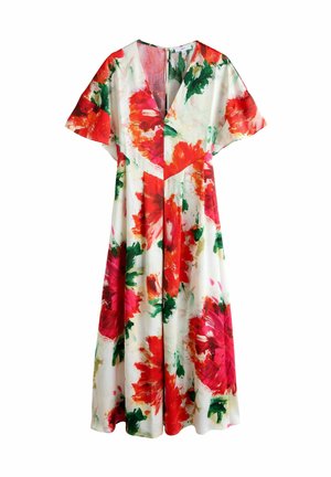 REGULAR FIT - KAFTAN TEXTURED - Maxi ruha - ecru floral