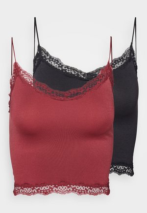 ONLVICKY CROP 2 PACK - Undershirt - cabernet/black