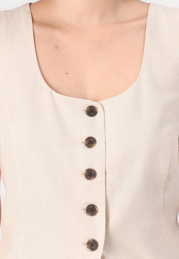 SCOOP NECK VEST - Waistcoat - beige4