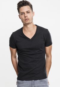 Urban Classics V-NECK POCKET TEE - Paprasti marškinėliai - black