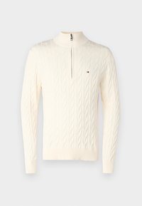 CLASSIC CABLE ZIP MOCK - Svetrík - ivory petal