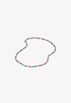 THOMAS SABO, KETTE BUNTE BEADS MIT IMITIERTEM TÜRKIS ROTEN ACHAT GRÜNEN AVENTURIN DAIS - Collana - silberfarben türkis rot natur grün