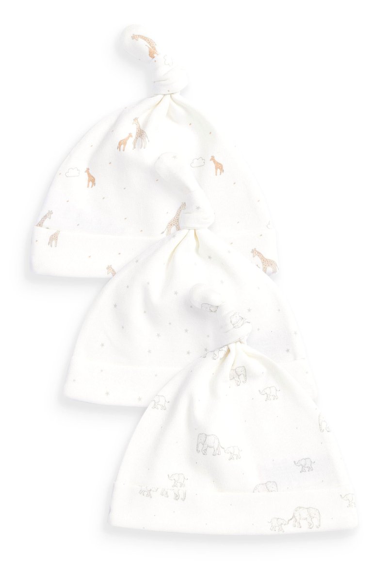 Next 3 PACK - Berretto - white grey animal
