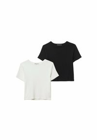 PACK OF 2 CROPPED  - T-shirt basique - white