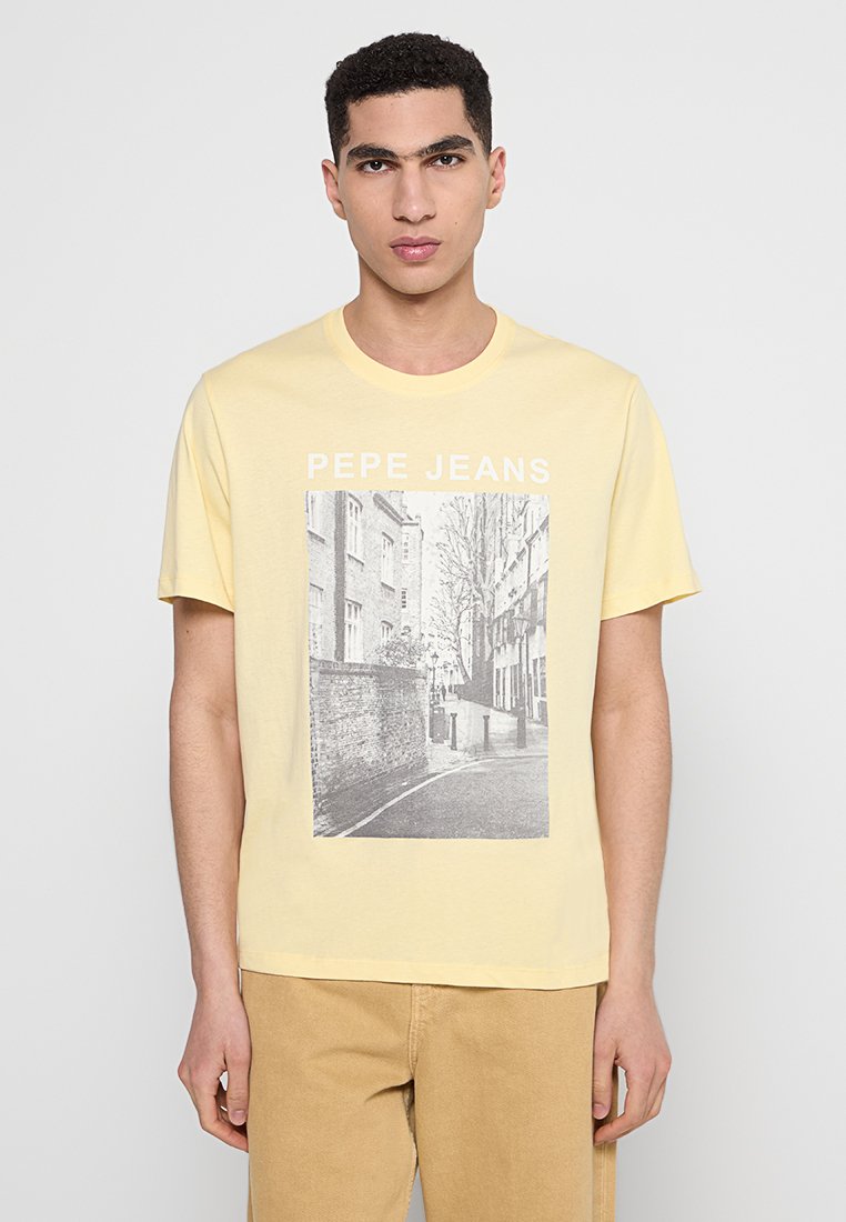 Pepe Jeans T-shirt print lichtgeel