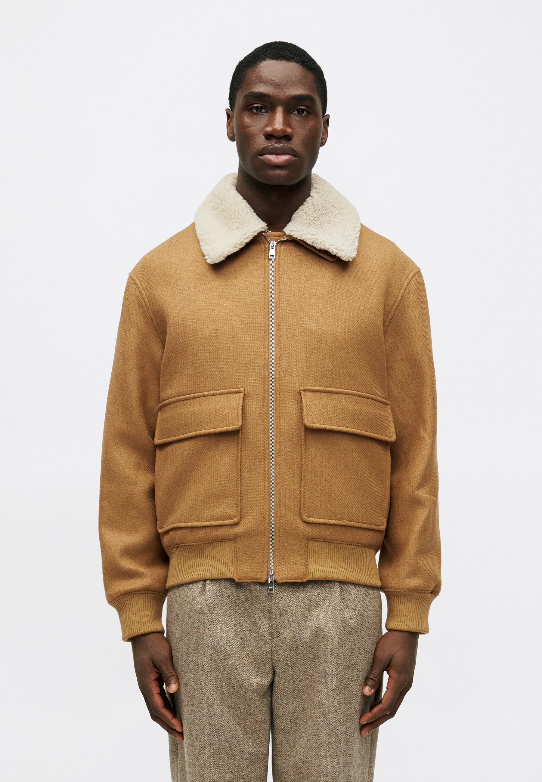 Maison Kitsuné JACKET - Bomber Jacket - ginger brown/camel - Zalando