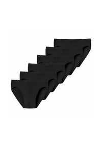 Schwarze Baumwollslips, Sechserpack, mit nahtlosem Design und elastischem Bund, bieten eine glatte Textur und klassischen Schnitt.