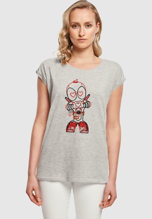 ABSOLUTE CULT DEADPOOL - LOVE BEAM LINE - T-shirts med print - heather grey