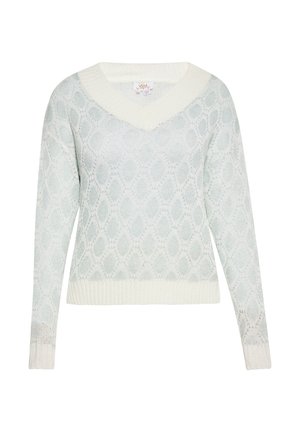 usha, Pullover - weiss/hellblau