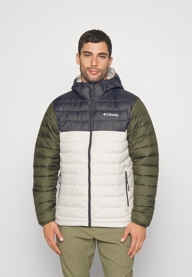 Columbia POWDER LITE�?� HOODED JACKET - Veste d'hiver - dark stone/shark/green/gris - ZALANDO.FR