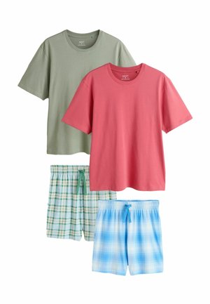 REGULAR FIT - CHECK SHORT SLEEVE SET 2 PACK - Pyjama set - green pink