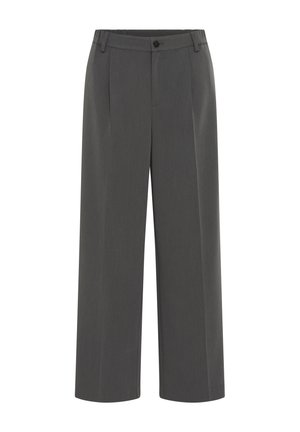Kaffe, KASAKURA WIDE PANT - Pantalones - dark grey melange