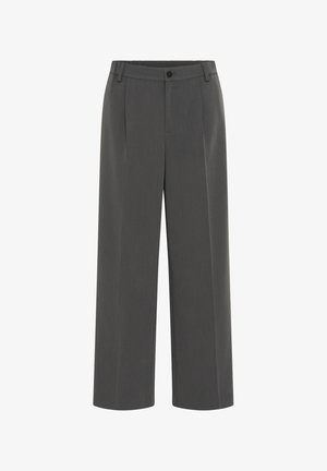 Kaffe, KASAKURA WIDE PANT - Trousers - dark grey melange