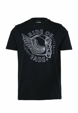 JP1880, T-SHIRT, SHORT SLEEVE, CHEST PRINT, UP TO 8XL - Print T-shirt - black