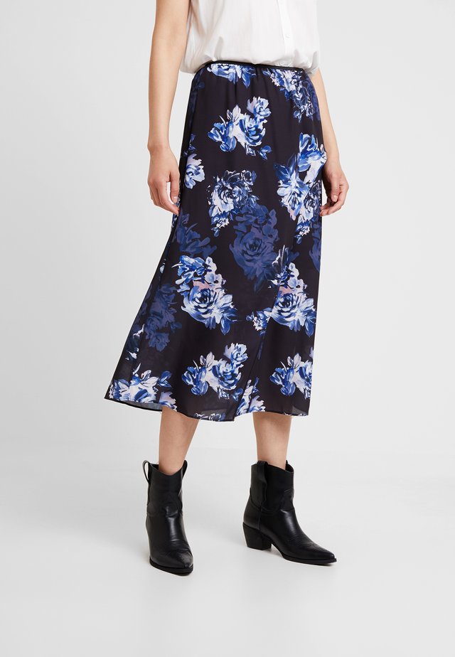 CATERINA MIDI WRAP - Wrap skirt - utility blue multi