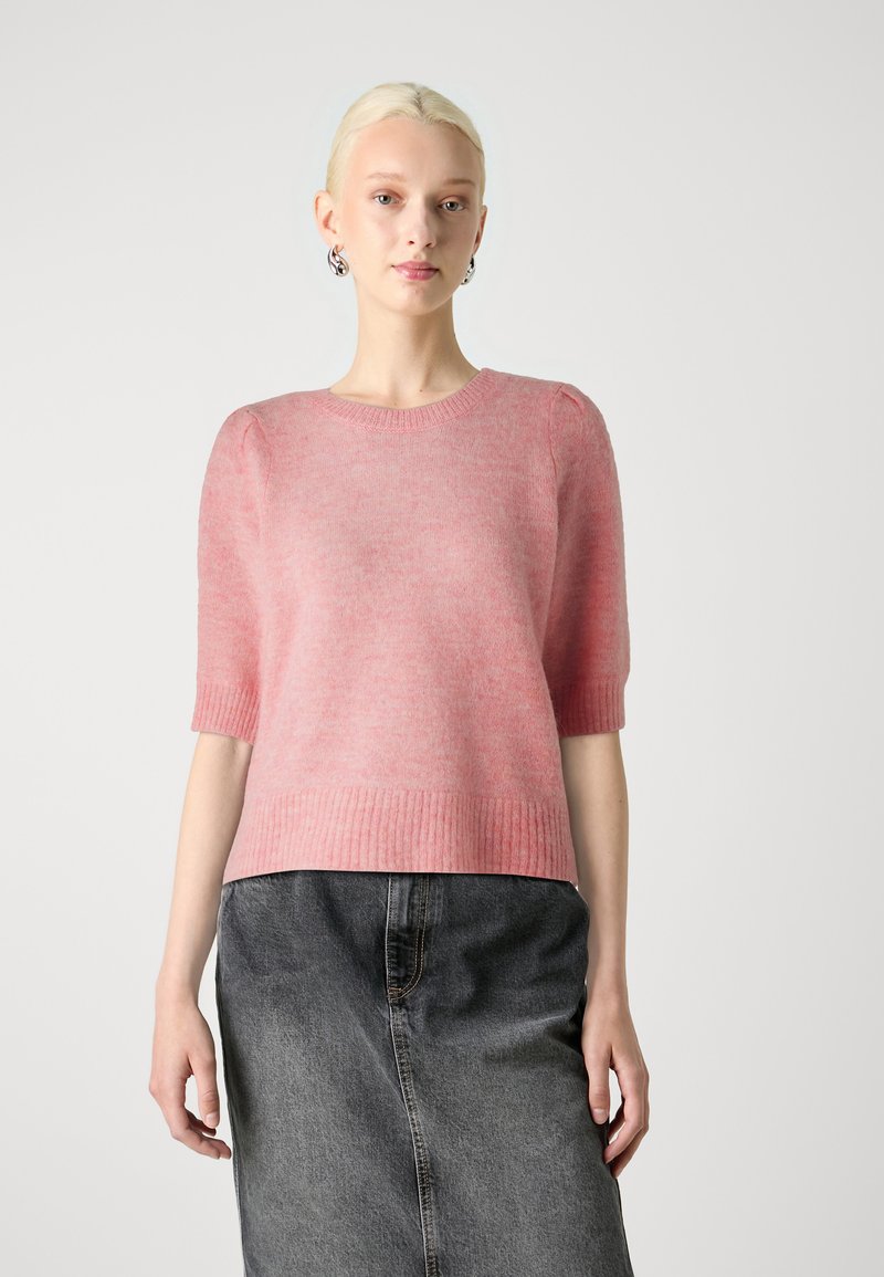 Selected Femme SLFLULU SS OPEN BACK O-NECK NOOS - T-Shirt basic - peony