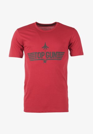 TOP GUN Print T-shirt - red