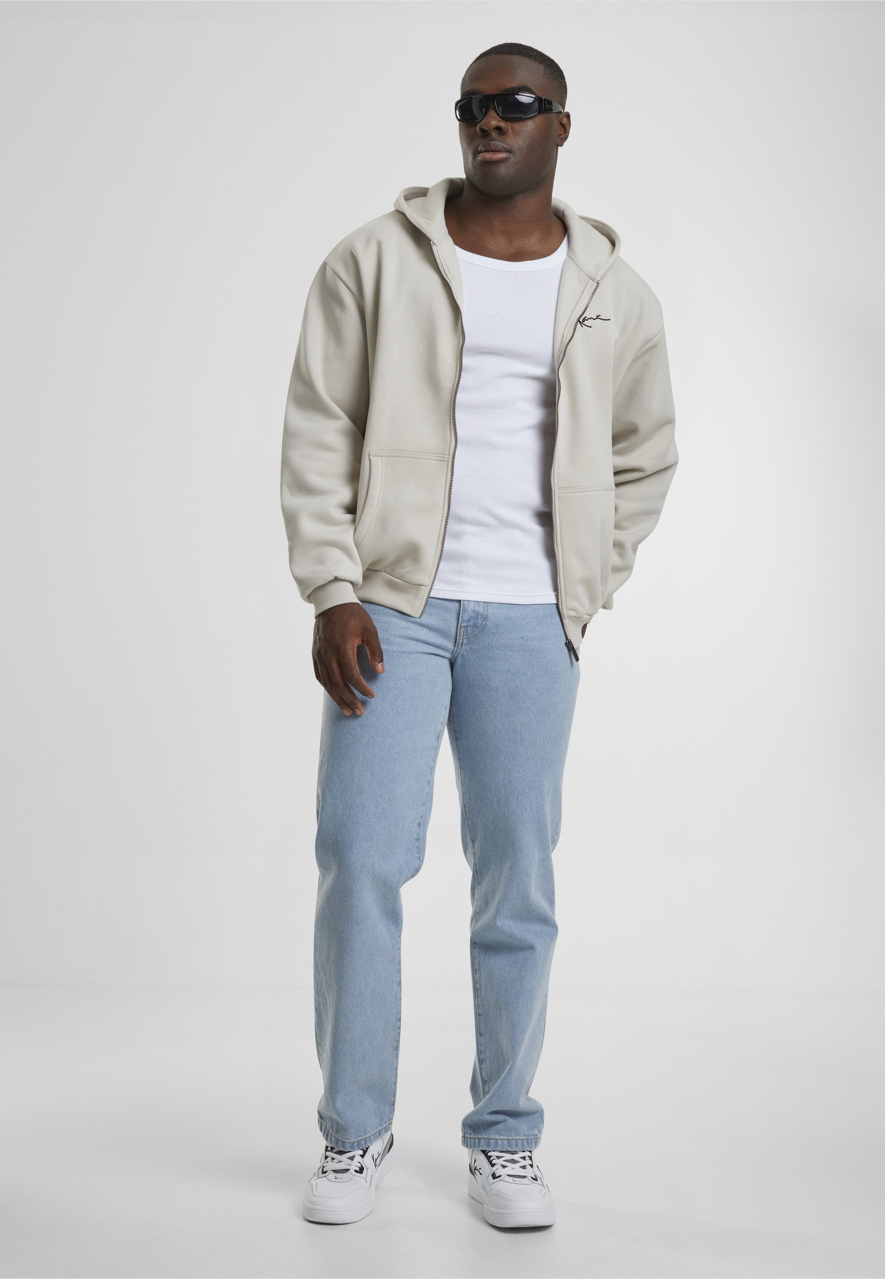 Felpa Con Cappuccio Karl Kani Chest Signature – Grigio Cenere, Taglia M – Cotone E Poliestere