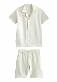 Next - SHORT SLEEVE SET  - REGULAR FIT - Shorts - cream textured waffle Immagine in miniatura 1