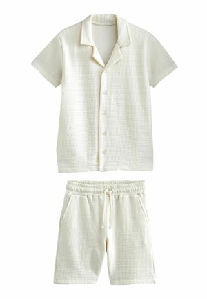 SHORT SLEEVE SET  - REGULAR FIT - Lühikesed püksid - cream textured waffle