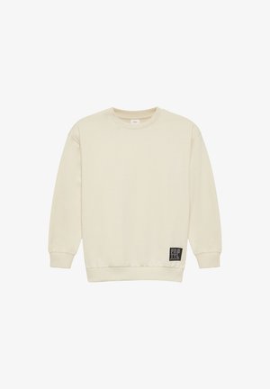 MIT BÜNDCHEN UND LOGO-PATCH - Športni pulover - helles sand