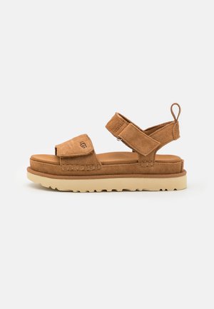 GOLDENSTAR - Platform sandals - chestnut