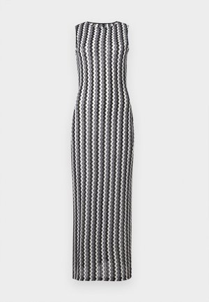 ONLY, ONLBAILEY ZIGZAG DRESS - Maxi šaty - cloud dancer/black/medium grey