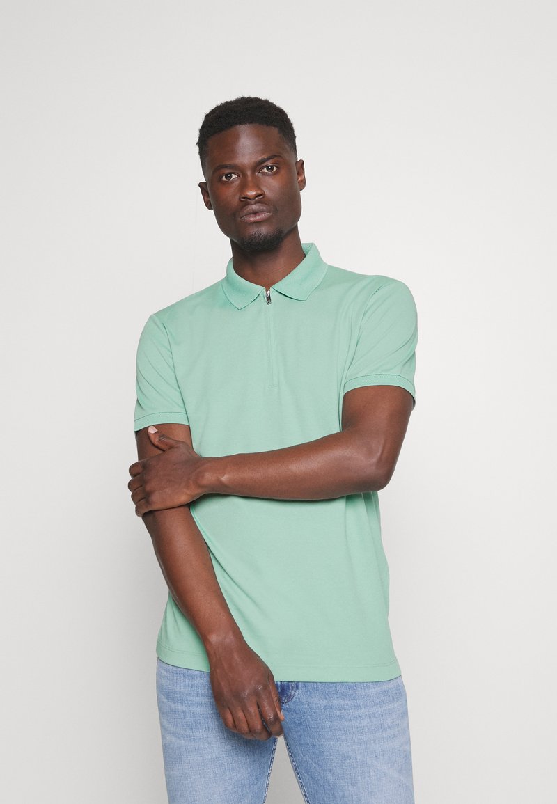 Selected Homme SLHFAVE ZIP - Polo - granite green