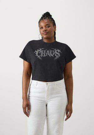 Even&Odd Curvy Trükipildiga T-särk - black