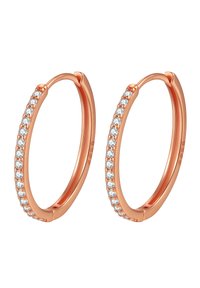 Clear Stone M Hoop - Ohrringe - rose gold-coloured